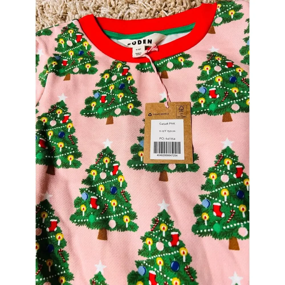 NWT❤️Mini Boden Cosy Printed Sweatshirt Dress sz11/12Y